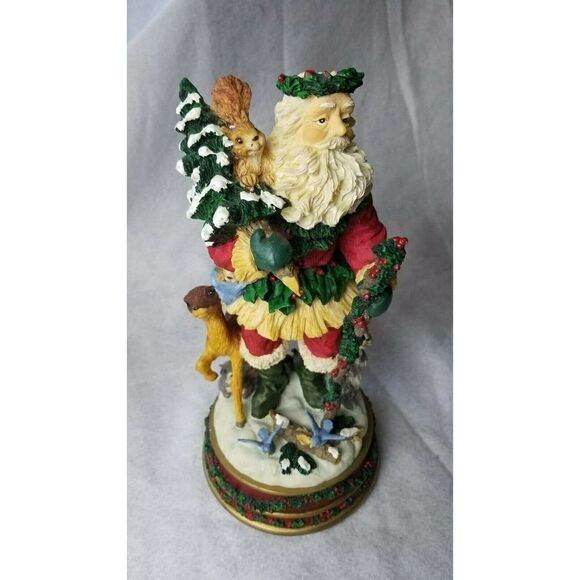 Musical Santa Statute Figurine Plays Jolly Old Saint Nicholas Ceramic Christmas - Picture 2 of 5
